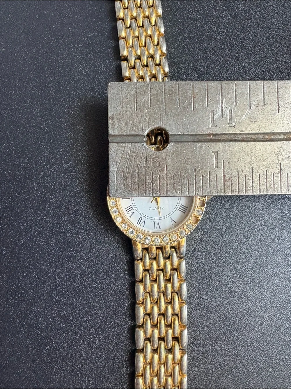 Gold-Tone Crystal Women’s Bracelet Watch